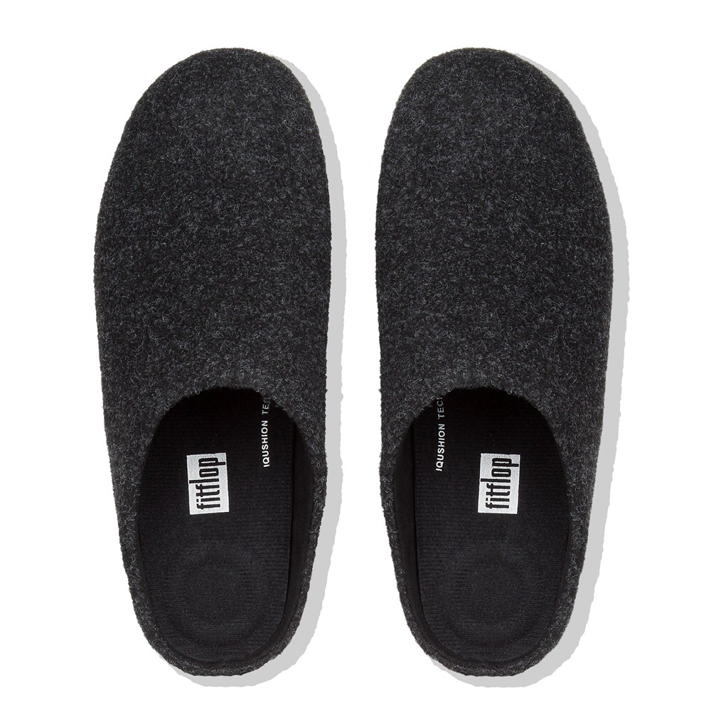 Fitflop Womens Slippers - Chrissie Felt - Black - 352-TFUJOD